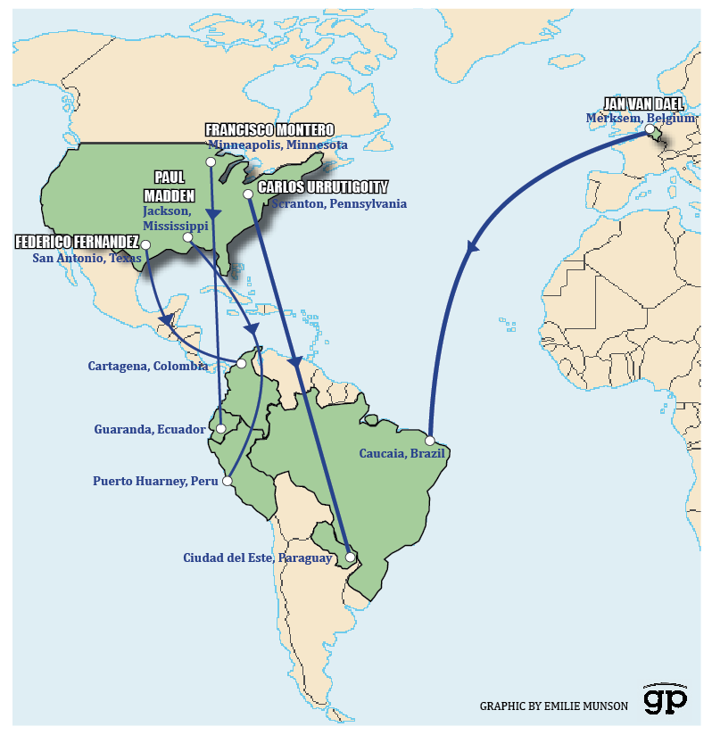 This map shows the paths traveled by the priests we tracked after sex abuse allegations were made against them in US and European dioceses. This map shows the paths traveled by the priests we tracked after sex abuse allegations were made against them in US and European dioceses.